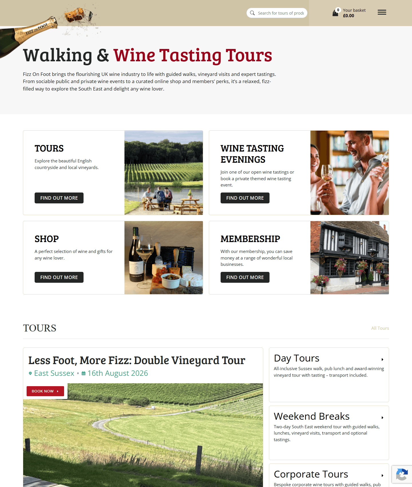 Fizz On Foot website, built by Stephen Evans