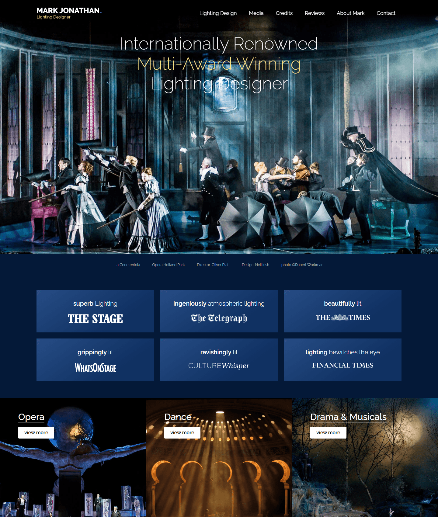 Mark Jonathan website, built by Stephen Evans