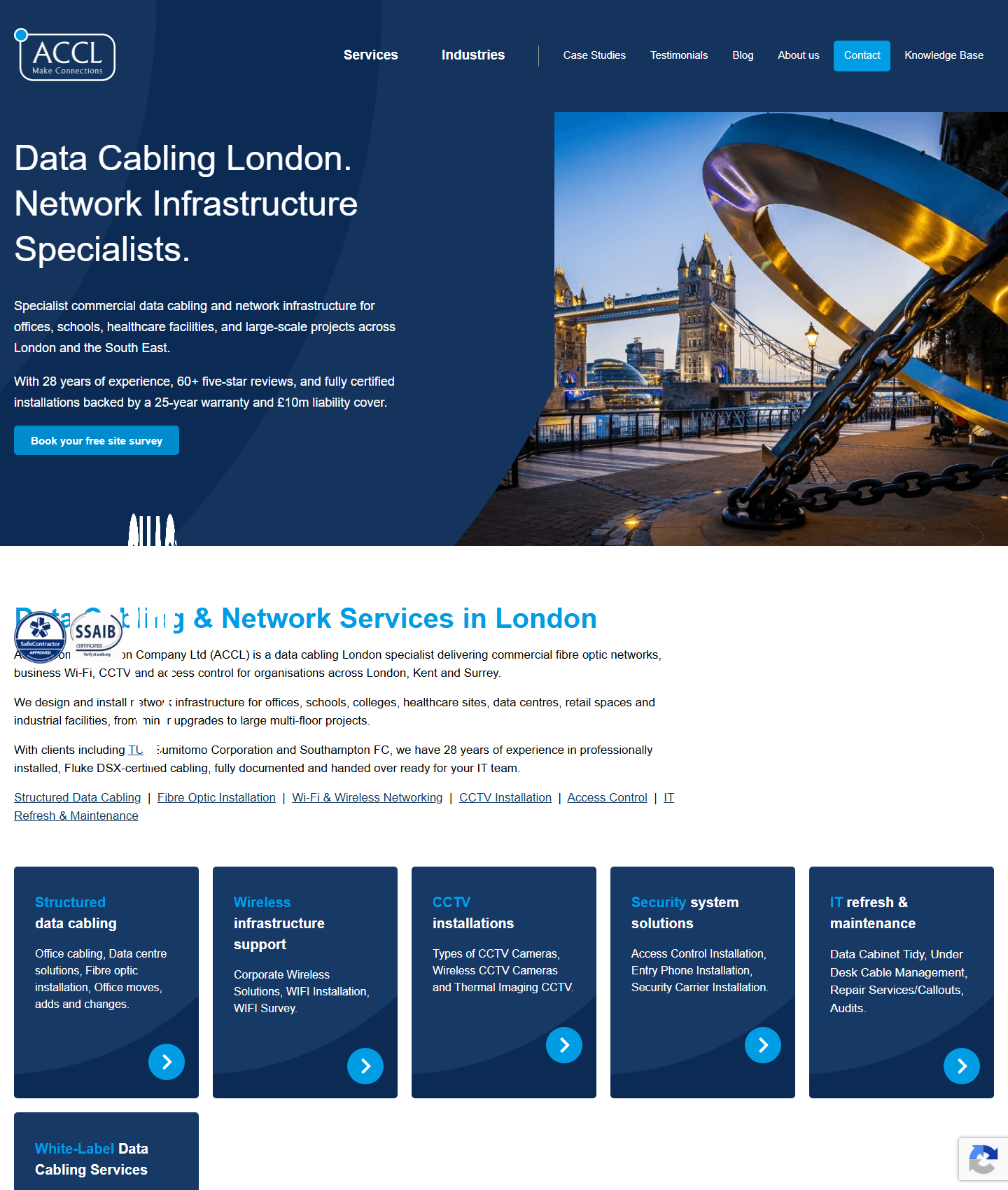 Network Data Cabling website, built by Stephen Evans
